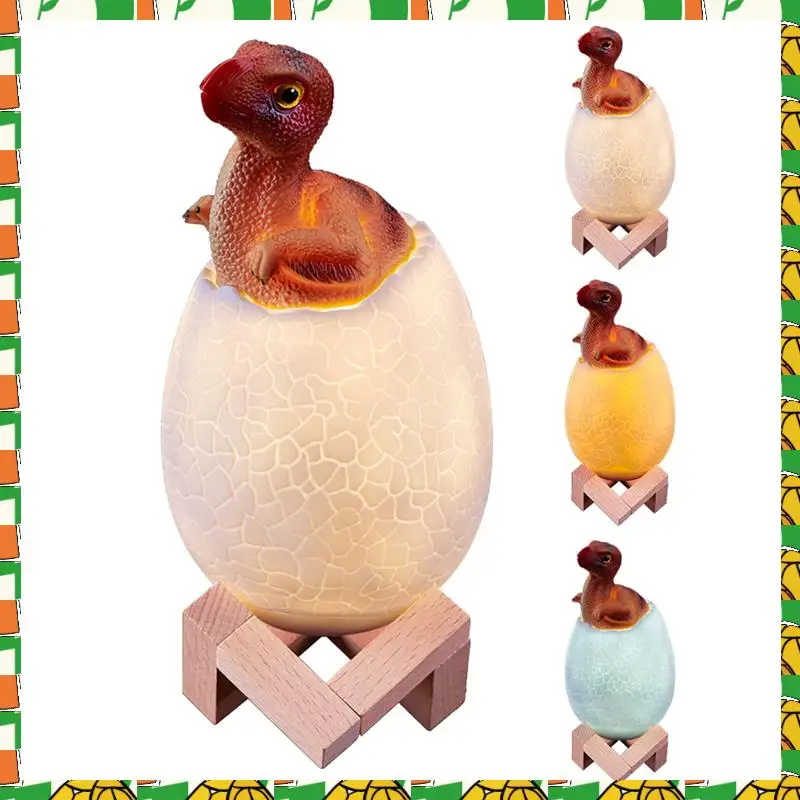 

3D Night Light Oviraptor Egg Desk Lamp 3 Color Touch Cartoon Table Lamps Home Decor For Kid Birthday Gift Easy Install