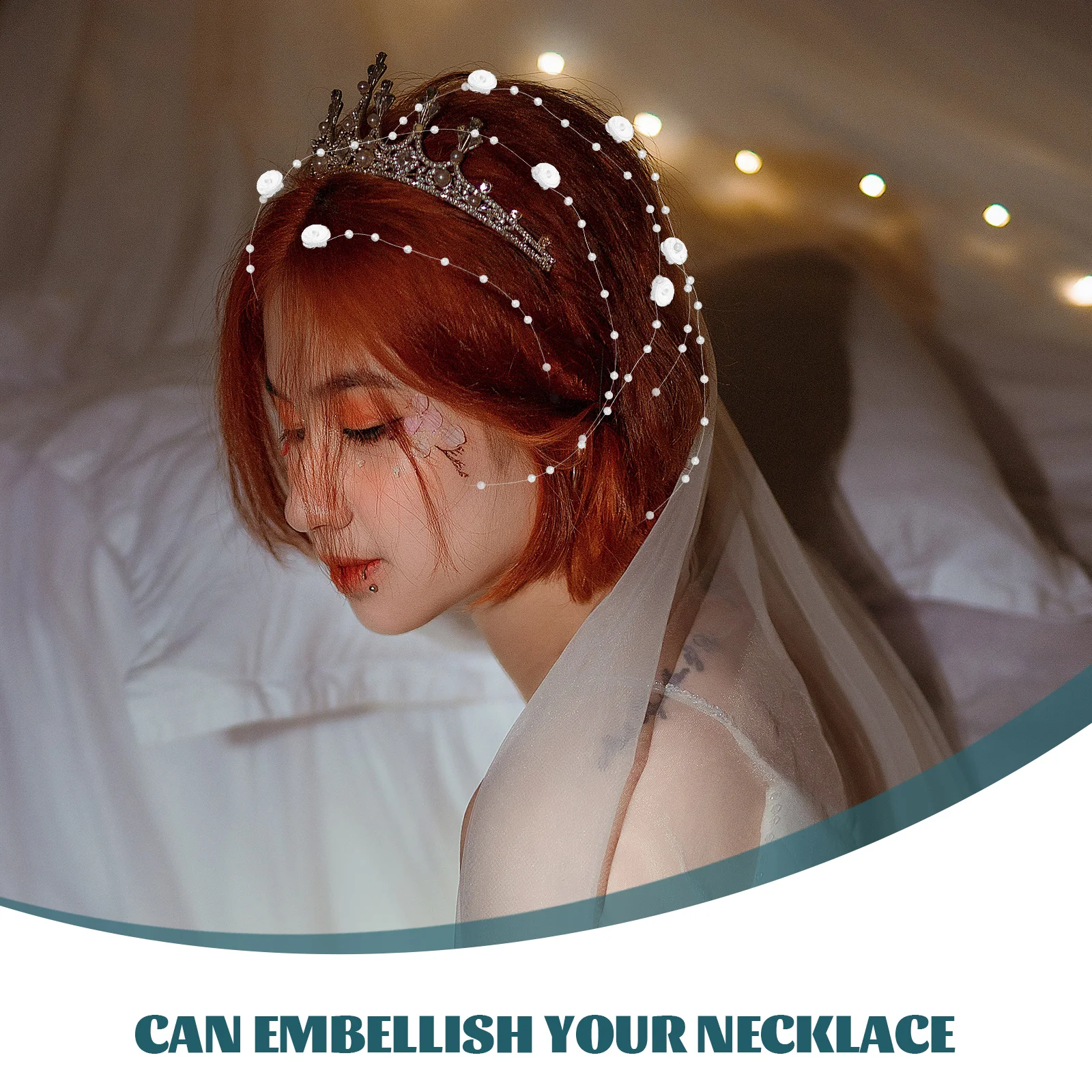 Rose Decorative Accessories Artificial Beads Strands Chain Beaded Wedding Supplies