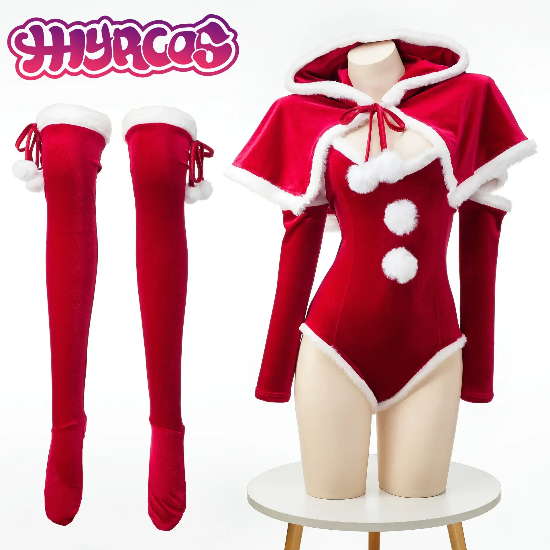 Bikini Uniform Riding Hood Red Cosplay Christmas Santa Claus Plush for Women Winter Warm Underwear Role Play Christmas Gift Set