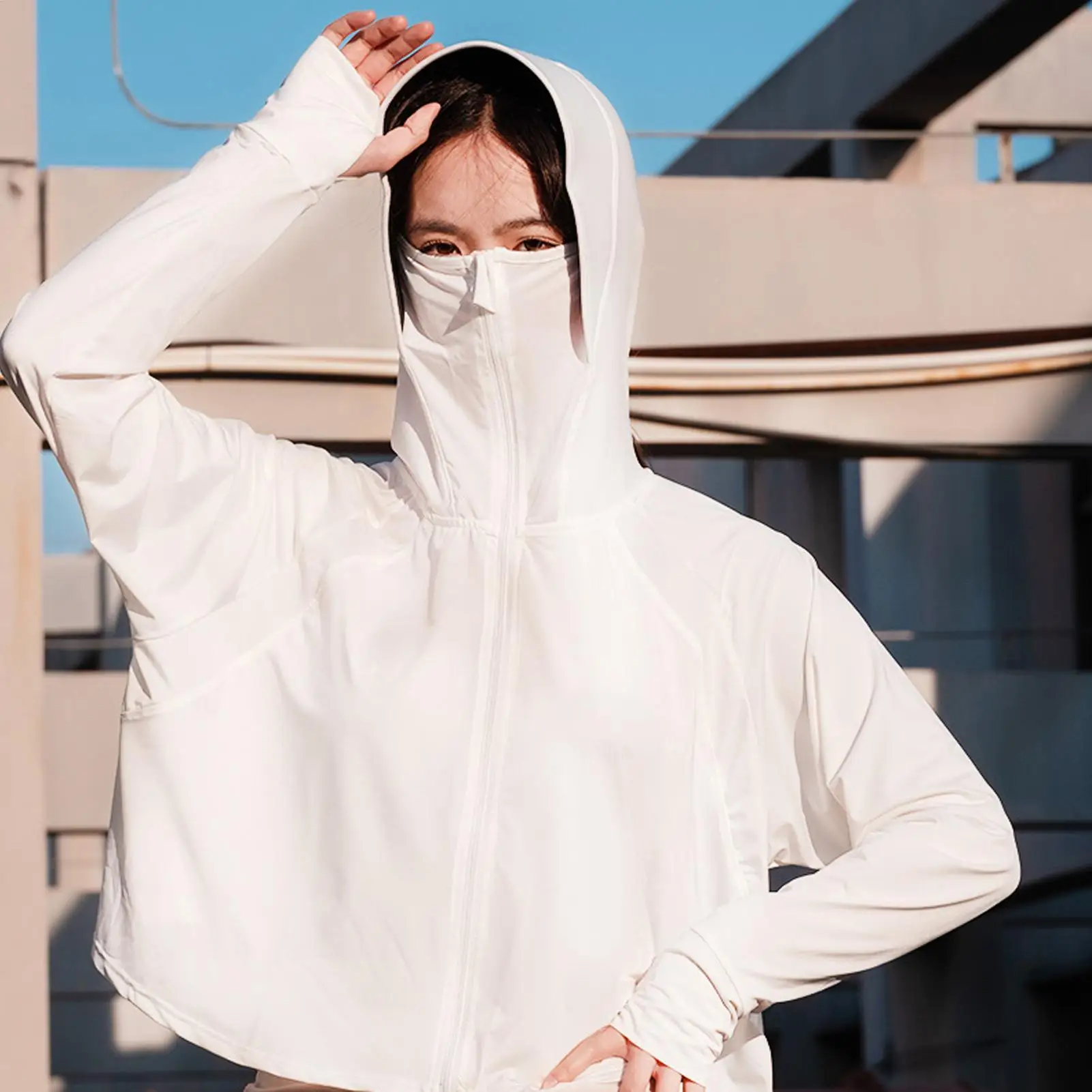 Women's Sun Protective Jacket Full Zip Hoodie Cooling Long Sleeve Women Sun Protection Clothing For Outdoor Hiking Walking