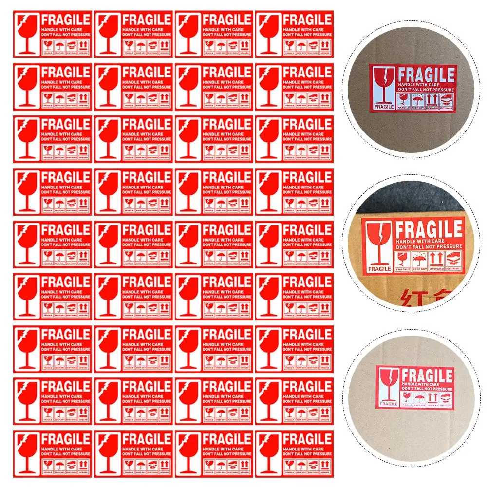 500pcs Fragile Warning Label Stickers Logistics Accessories Hazard Goods Handle With Care Warning Labels Express Label Adhesive