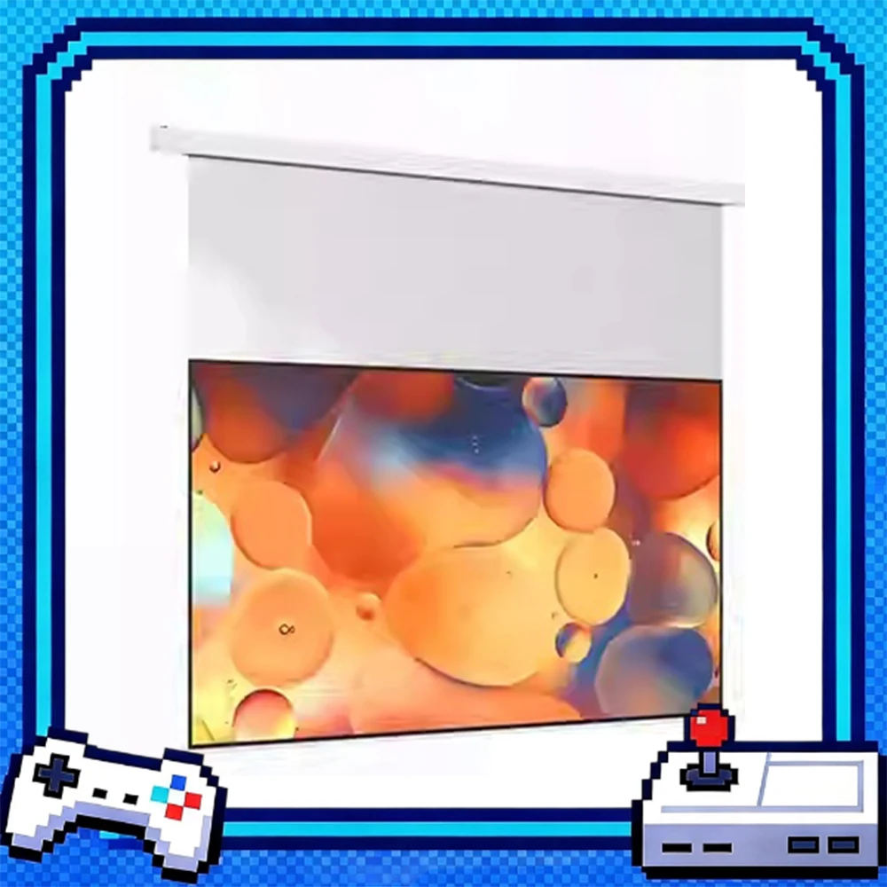XGIMI 120 Inch Electric Projector Screen Hide Embedded Installation Projectors Screen 70cm Adjustable Curtain Length Living room