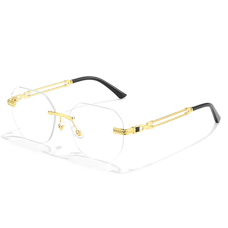 CATERSIDE Pilot Randlose Sonnenbrille Männer Polygonal Metall Rahmen Frauen Sonnenbrille Strand Einkaufen Geschenk Party Brillen Sommer Stil – Detail 10