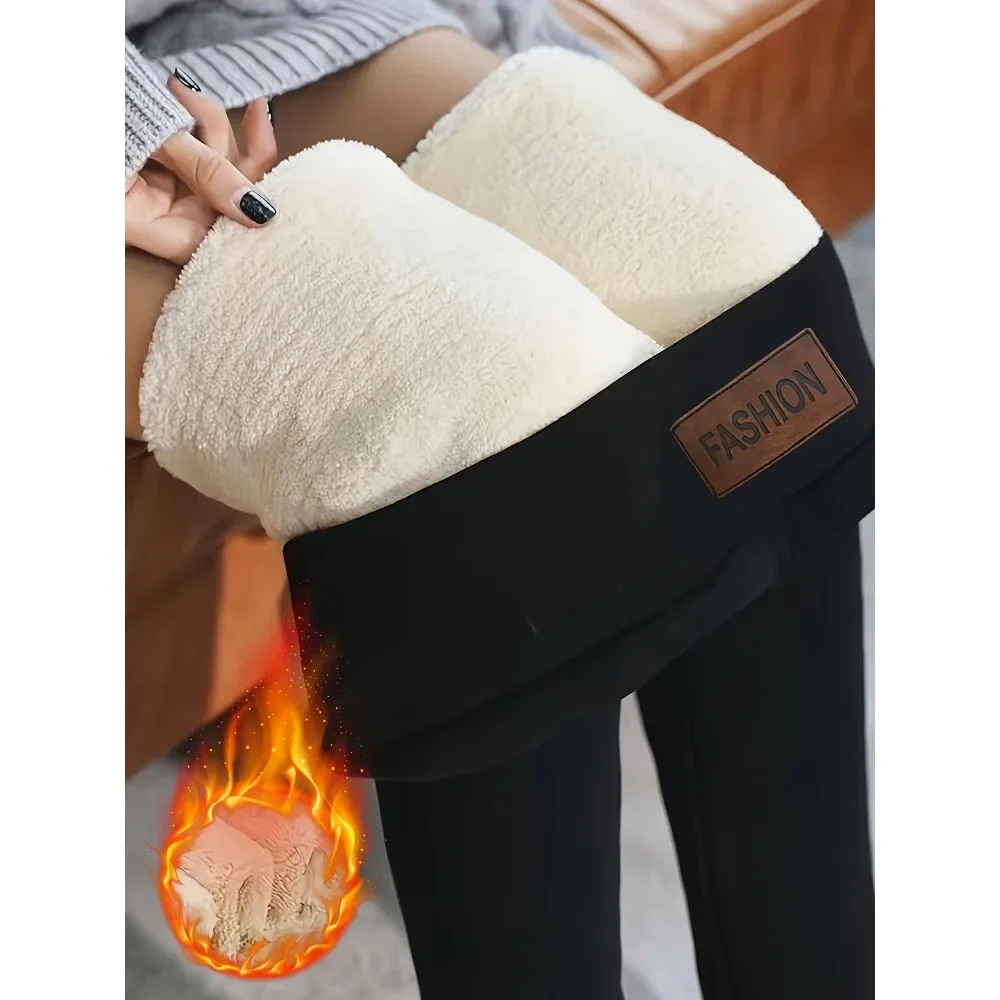 Autumn winter velvet thickened leggings warm pants small leg safety pants slim elastic belly buttocks home outdoor festivals