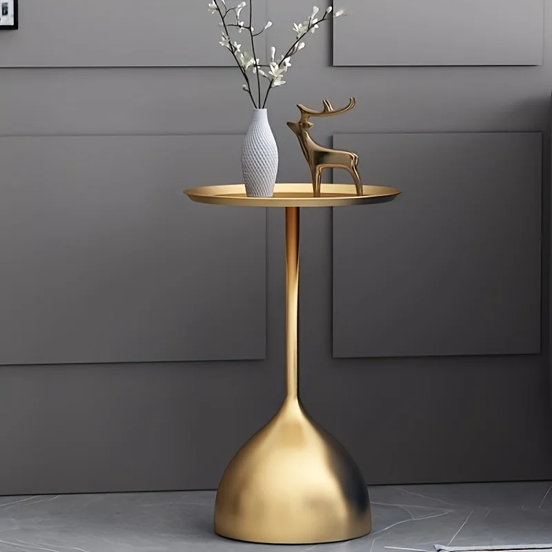 Nordic Creative Small Coffee Table Living Room Sofa Side Table Wrought Iron Golden Small Round Table Wrought Iron Corner Tables