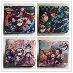 Demon Slayer Anime Foldable Coin Purse Women Men PU Card Clip Bag Children Cartoons Cosplay Leather Wallets Birthday Gifts