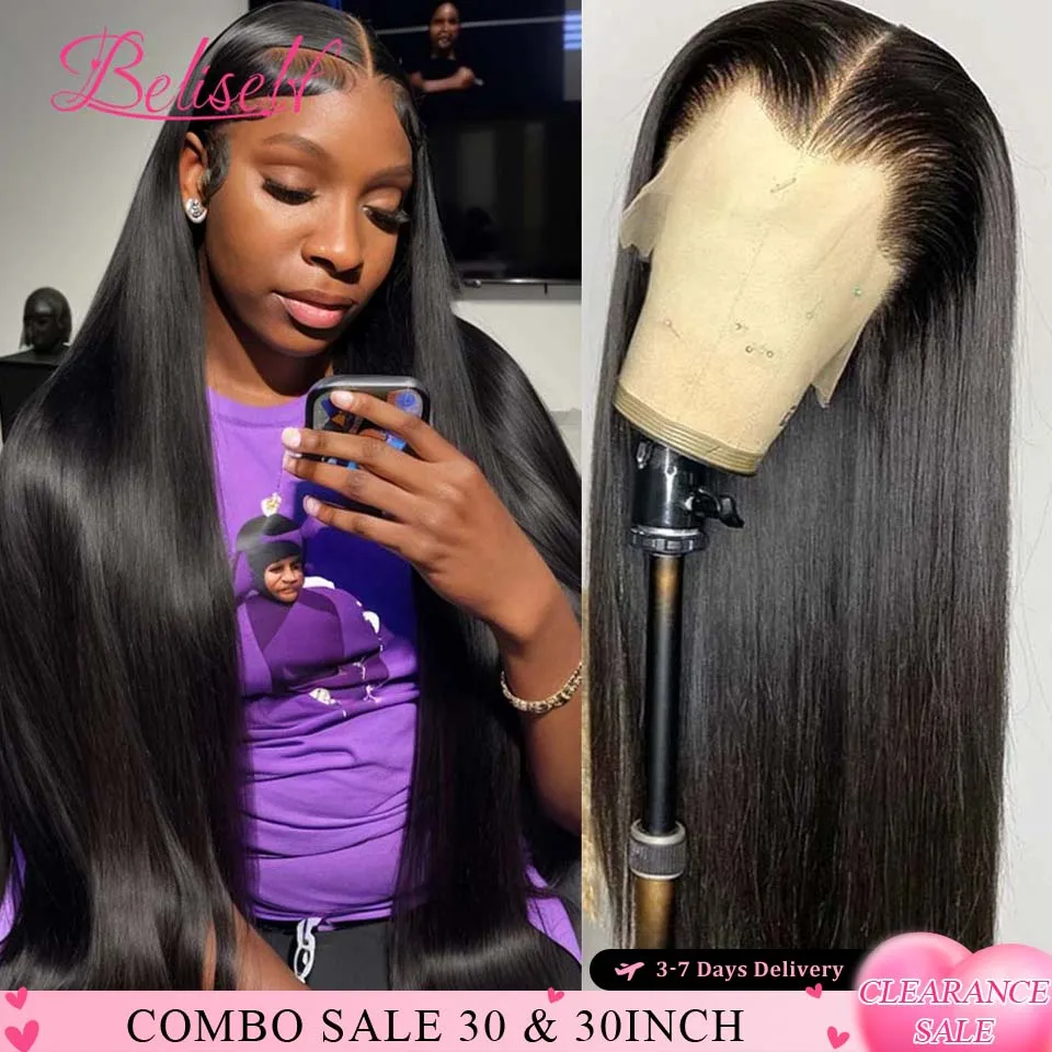 Combo Sale 2PC/Lot 13x6 HD Lace Front Human Hair Wigs Straight Glueless Wig Human Hair 13x6 Lace Front Wig for Black Women