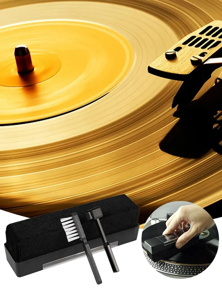 Detergente per dischi in vinile Spazzola multifunzionale per la rimozione della polvere dei dischi in vinile Spazzola per la pulizia del fonografo Accessori per giradischi