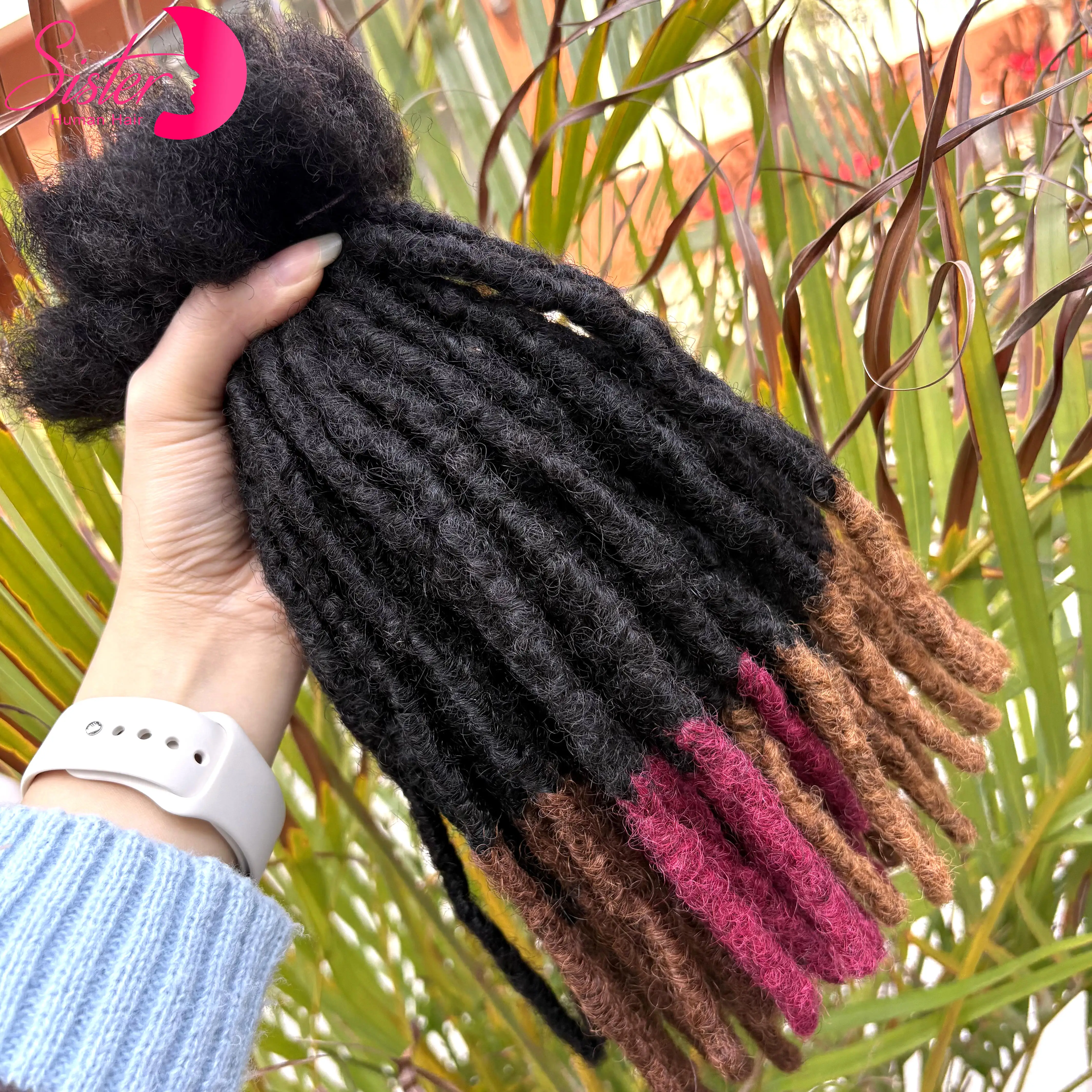 10inch Colored 0.6cm Inter Loc Extension Human Hair Handmade 100% Human Hair Loc Dreadlock Extensions for Women Men Kids