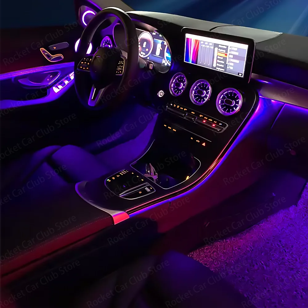 64 Colours Ambient Light For Mercedes Benz W205 GLC Coupe C43 C63s Car LED Turbine Vents Speaker Cover Decorative Lamp Accessory view 5
