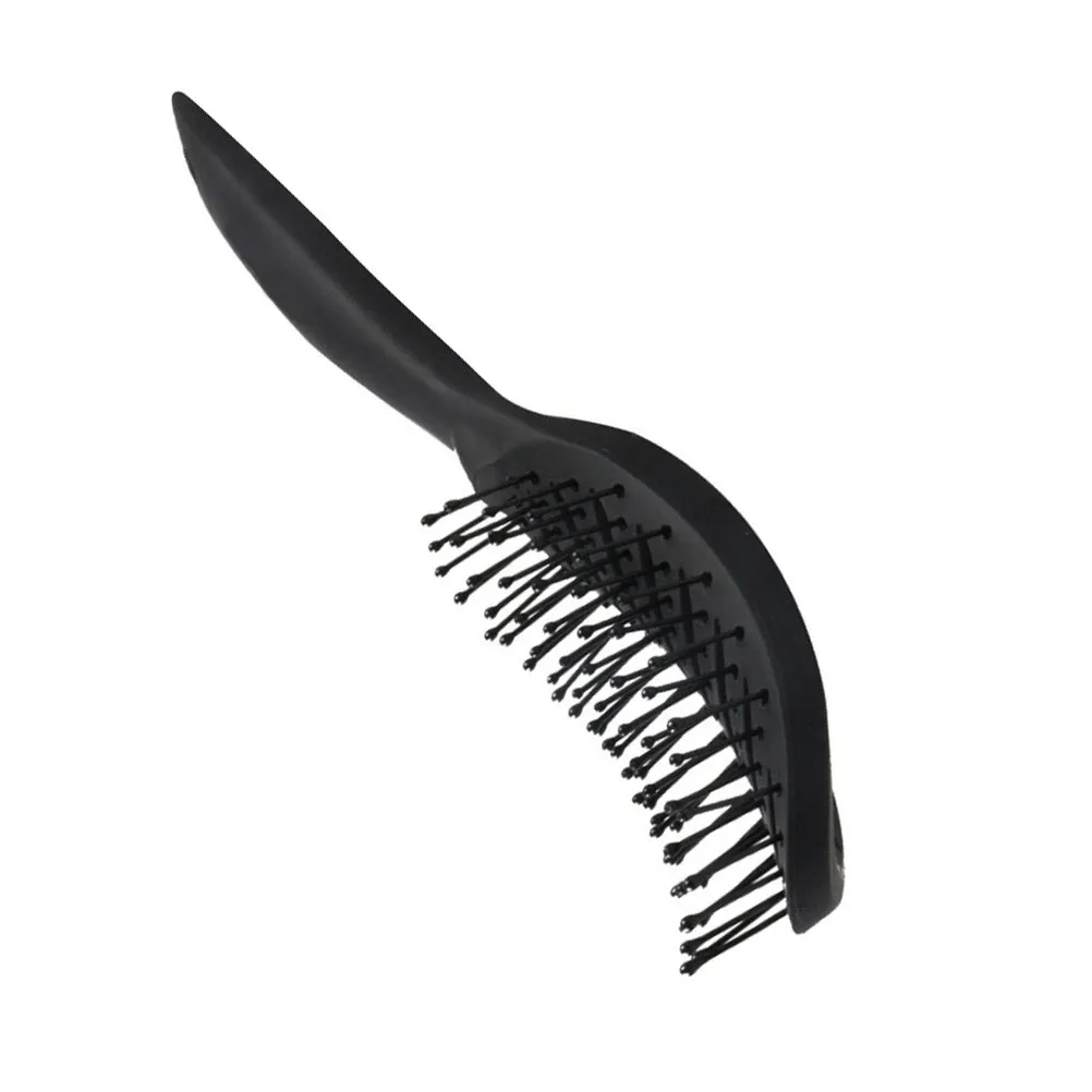 1Pcs Massage Comb Curved Shaped Lightweight Plastic Hairdressing Styling Comb Black Portable Gift for Women Girls