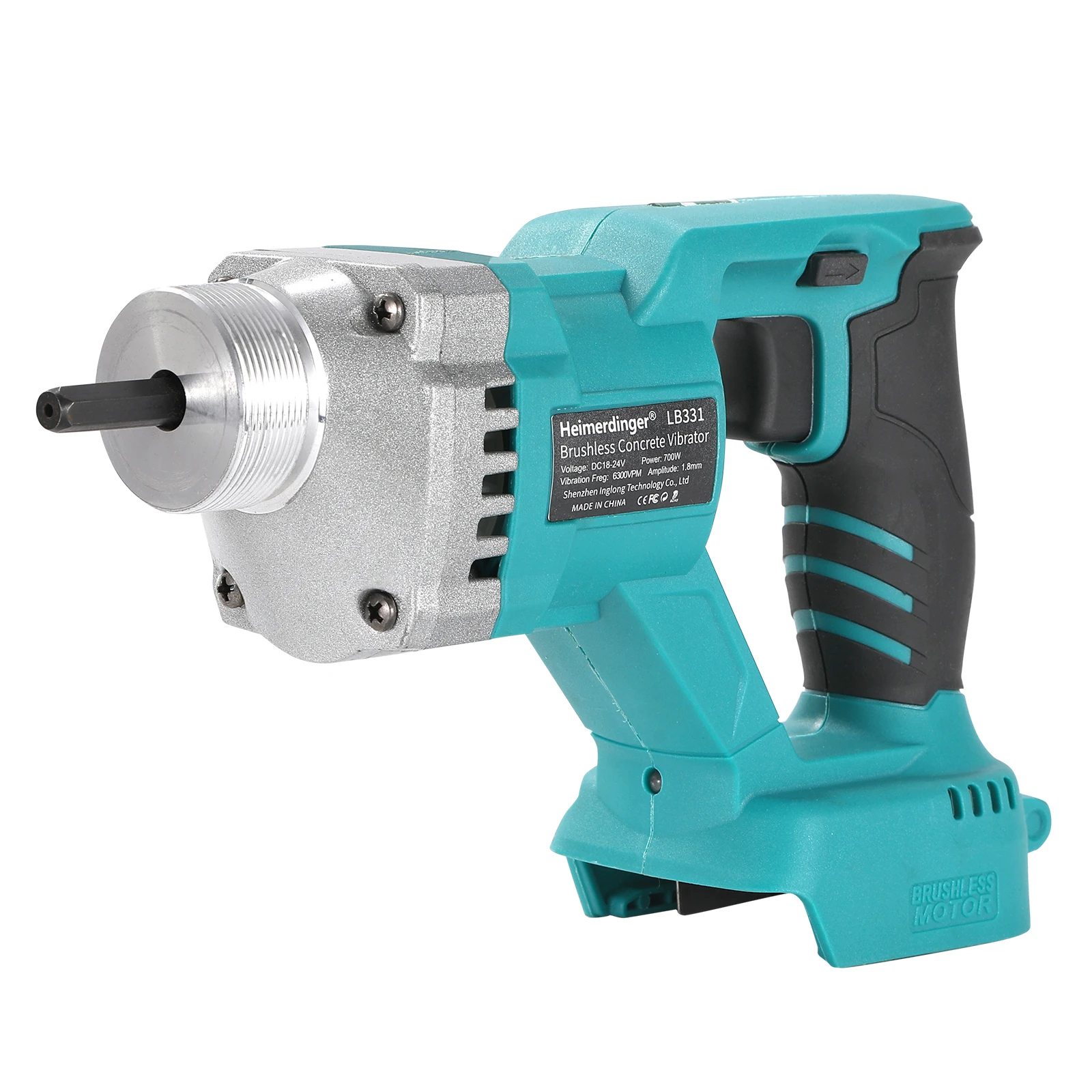 Heimerdinger LB331 Brushless Cordless Concrete Vibrator 700W 1.8mm Amplitude Concrete Mixer Vibrator, No battery