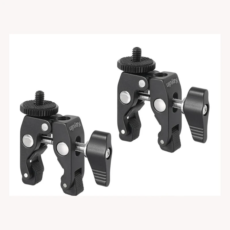 SZRIG Dual Crab Pliers Clip Super Clamp with 1/4 to 1/4 Screw adapter For DSLR Rig LCD Monitor Studio Light Magic Arm Camera