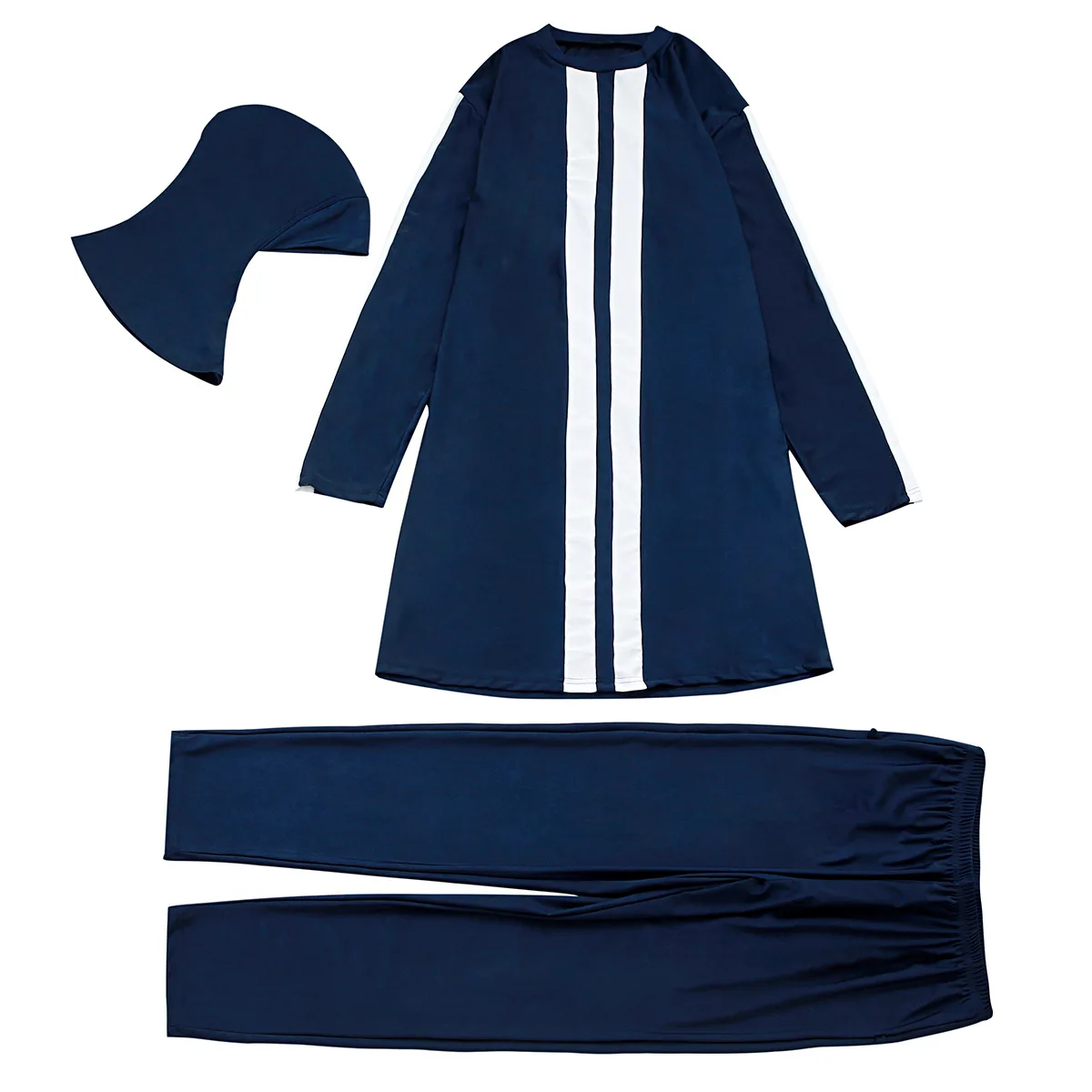 3PCS Dünne Stil Sportliche Muslimischen Bademode Burkini Femmes Frauen Modest Badeanzug Badeanzug Hijab Top Hose Islamischen Bademode Plus