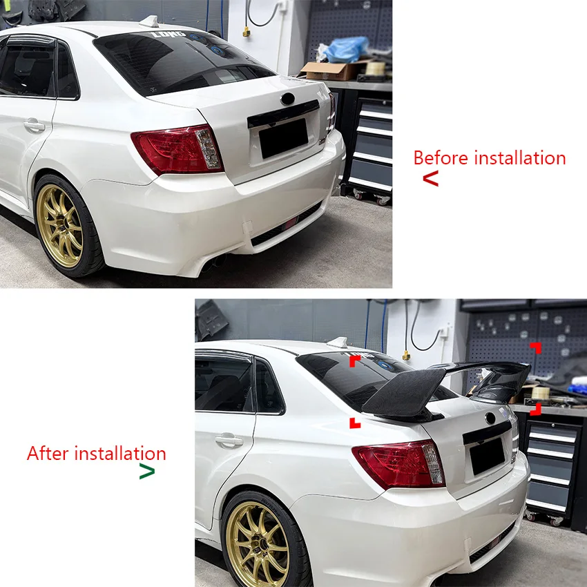 For 2008 2009 2010 2011 2012 2013 2014 Subaru Impreza WRX STI Car Rear Trunk Lip Spoiler Trim Wing ABS Accessories Decoration