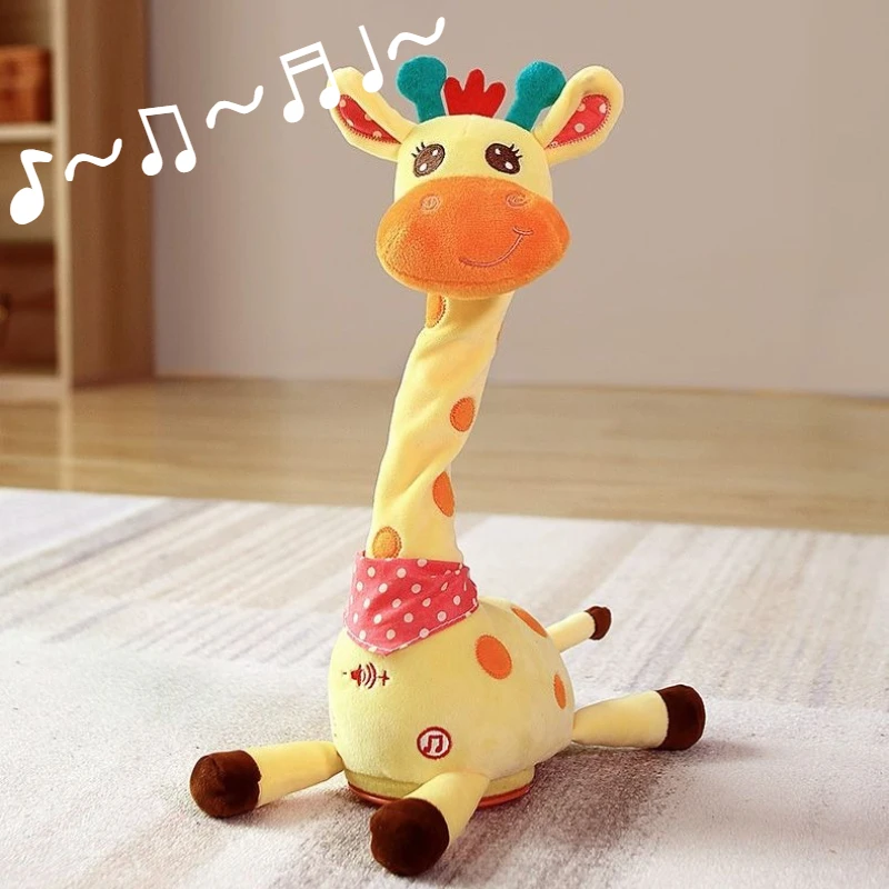 Musical Toy Giraffe Singing Dance Repeat What You Say Rechargeable Dancing Toy Plush Giraffe Kids Multilingual Birthday Gift