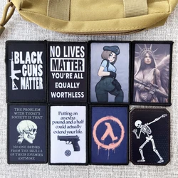 BLACK GUNS MATTER Morale Badge Patches Tactical Anime Skeleton Backpack Printed Liberty with Gun 2A Angel Woman Patriot Sticker