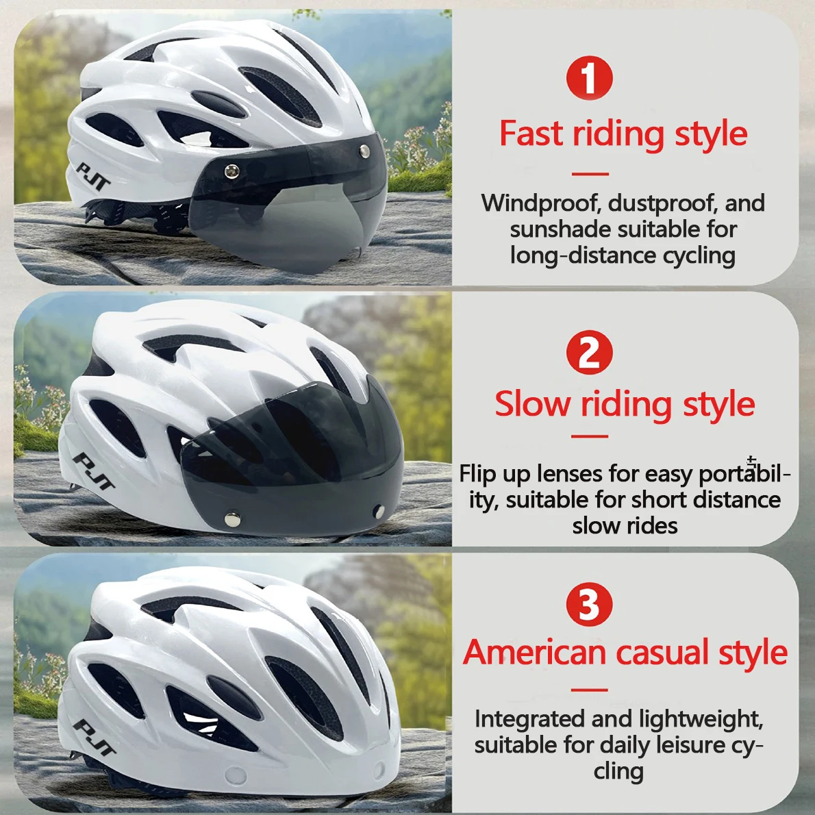 PJT Bicycle Helmet 4 In 1 With - Mountain Biking Equipment ulasan dan harga