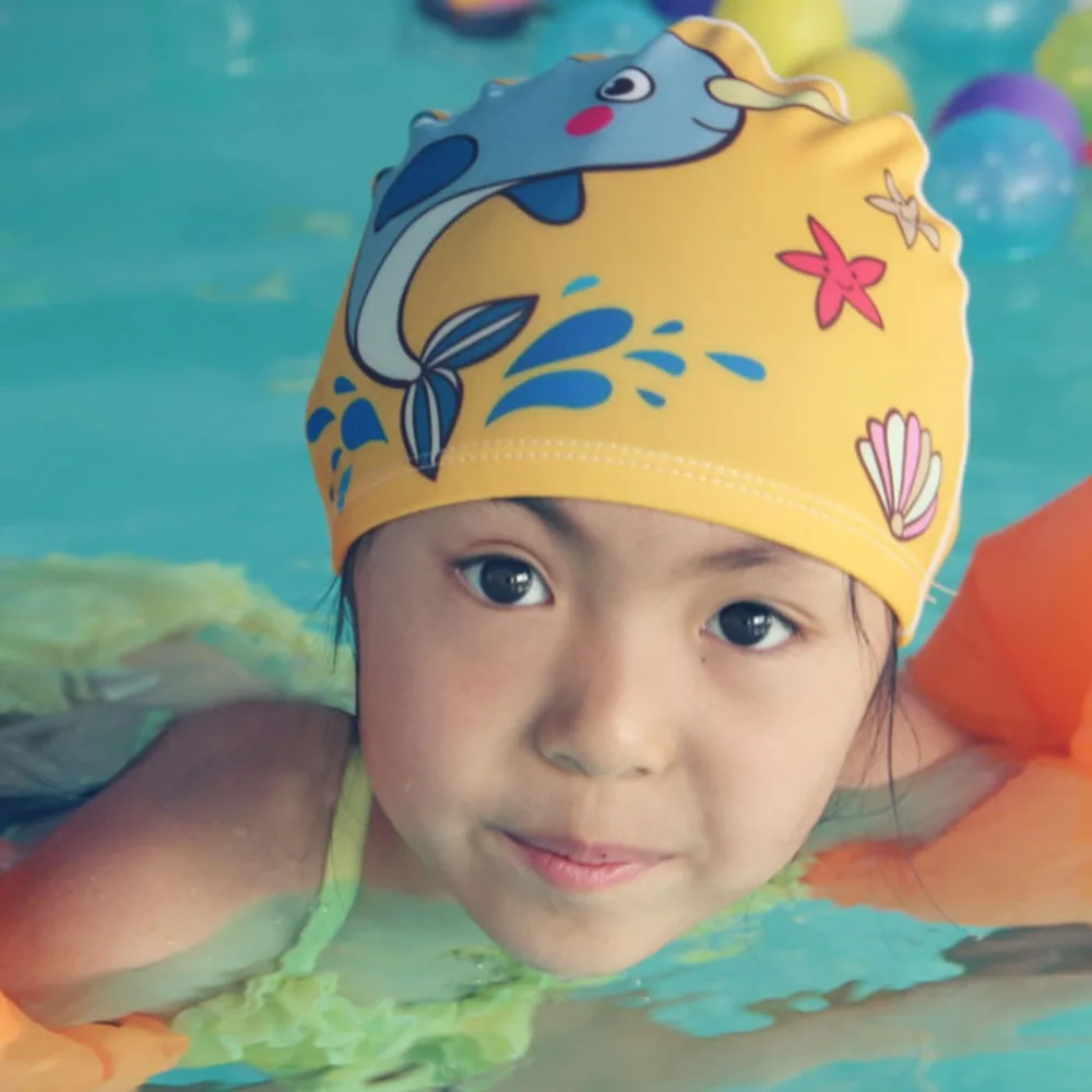 Topi Renang Anak Kartun Lucu Lucu Topi Renang Calico Pelindung Telinga Bayi Tahan Air Nyaman Pola Kartun