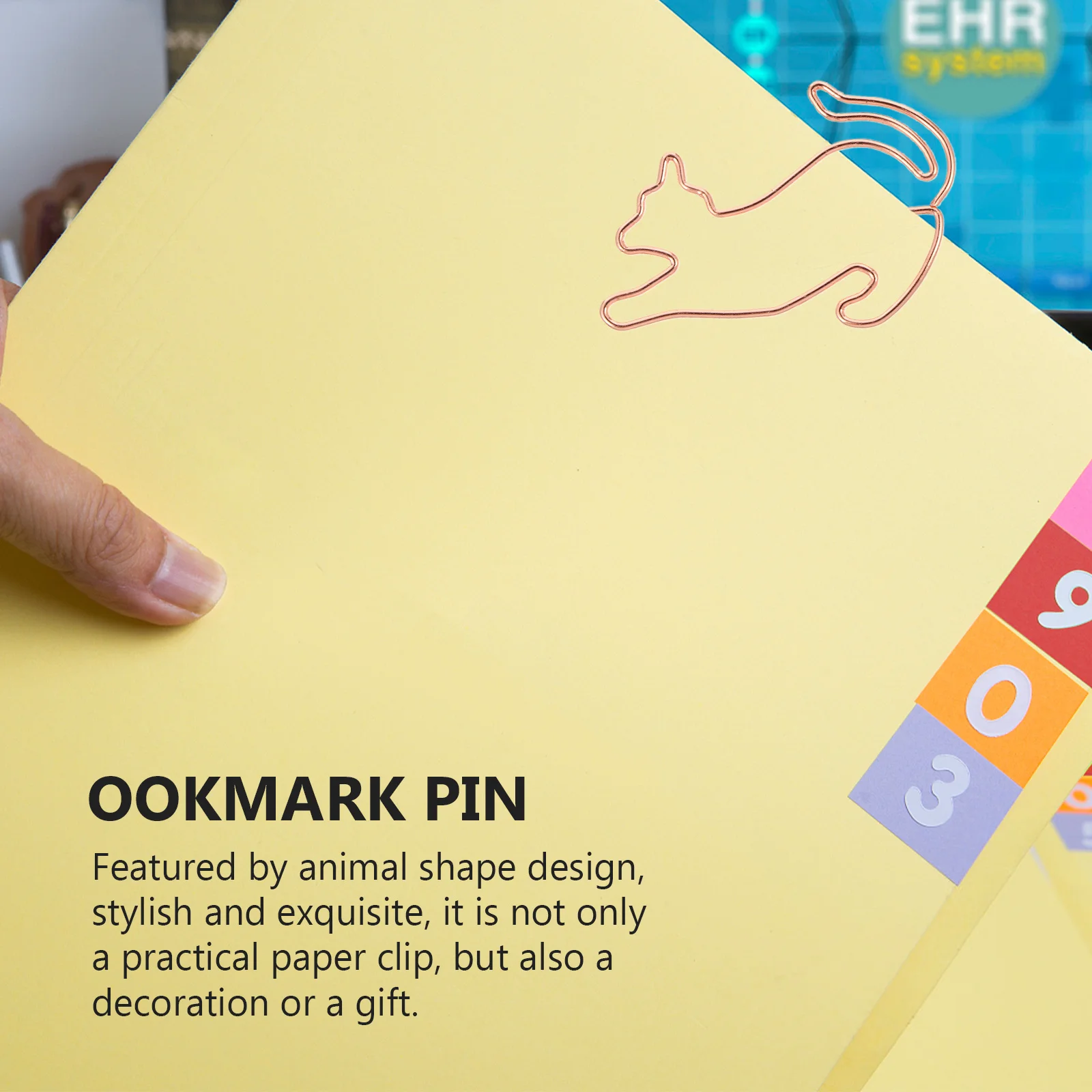 

40Pcs Metal Paper Clips Animal Shape Design Stylish Office Stationery Decorative Clips Bookmark Pin Metal Paperclip