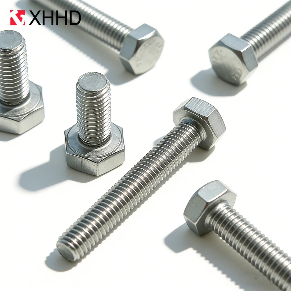 5-30pcs  DIN933 304 Stainless Steel Hexagon Head Bolt M3 M4 M5 M6 M8 Full Thread External Hex Hexagon Head Screws