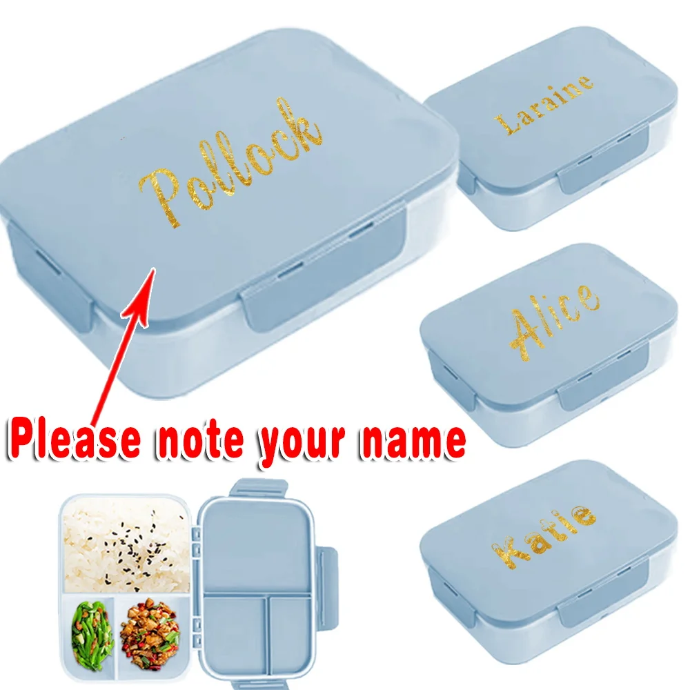 

Customized Name Portable Bento Box with Lid Leakproof Lunch Holder DIY Travel Breakfast Storage Container Organizer Personalized