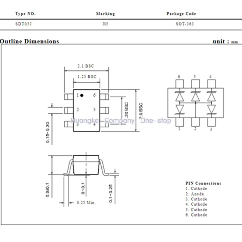 50pcs/lot SDT05J Marking J05 J05L J055 TVS Diode SOT-363