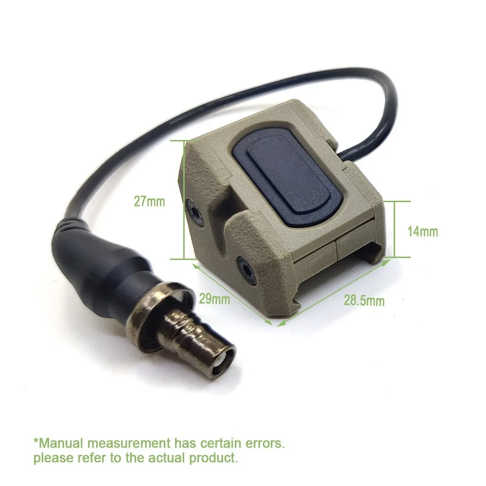 Tactical Remote Pressure Switch for M300 M600 Flashlight PEQ-1 DBAL-A2 Laser Hot Button Press Button