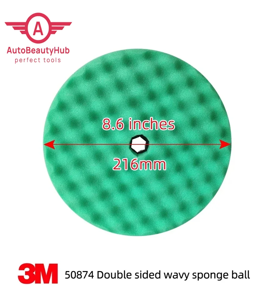

3M 50874 8-Inch Sponge Buffing Polishing Pad for Dual Action Car Polisher Automotive Waxing and Finishing