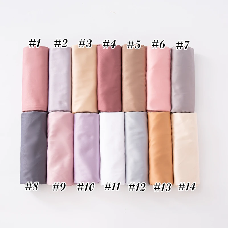 28 Colors Malaysia Popular Square Tudung 110*110cm Kerchief Plain Muslim Hijab Scarf Polyester Material Matte Satin Scarf