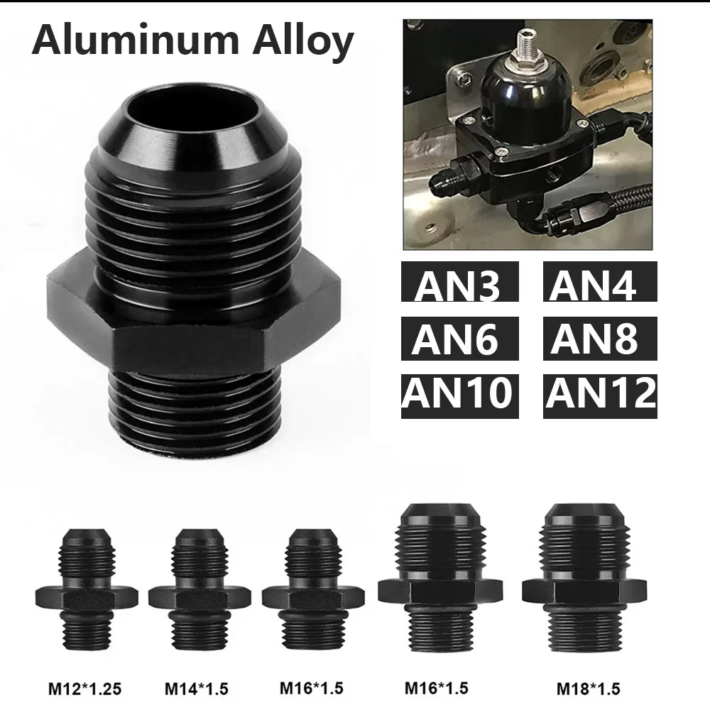 Black Car Modification AN4/AN6/AN8/AN10/AN12 Connector Fuel Oil Cooling Adapter Connector Conversion Connector