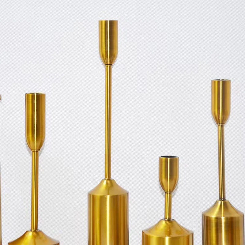 6 قطعة/المجموعة الساخن حامل شموع الزفاف الذهب شمعة تقف المركزية زينة فندق الزفاف
