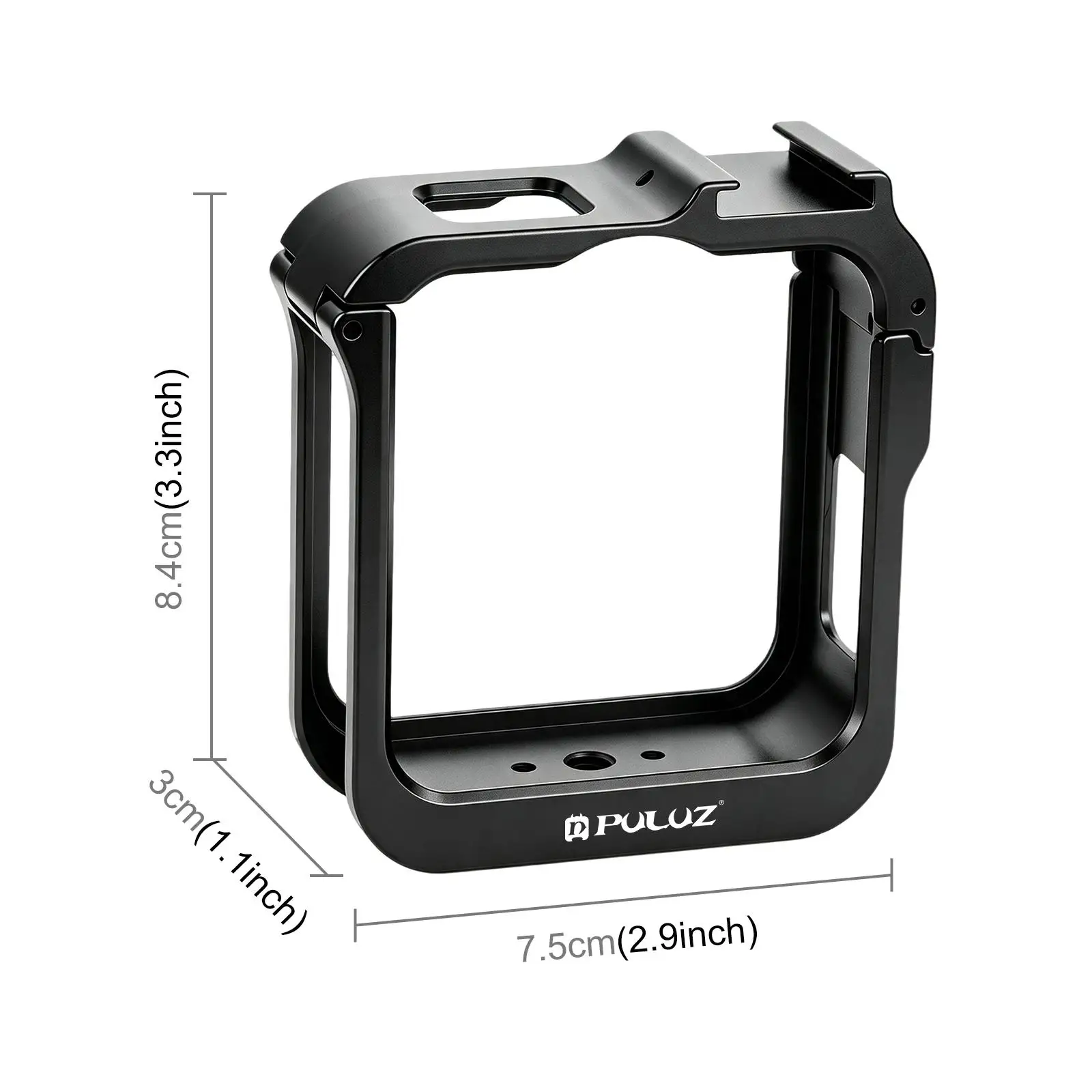 PULUZ 1:1 Precision Camera Cage Metal Frame For GoPro MAX2, For GoPro Max 2 Action Camera Cold Shoe Mount Expand Frame