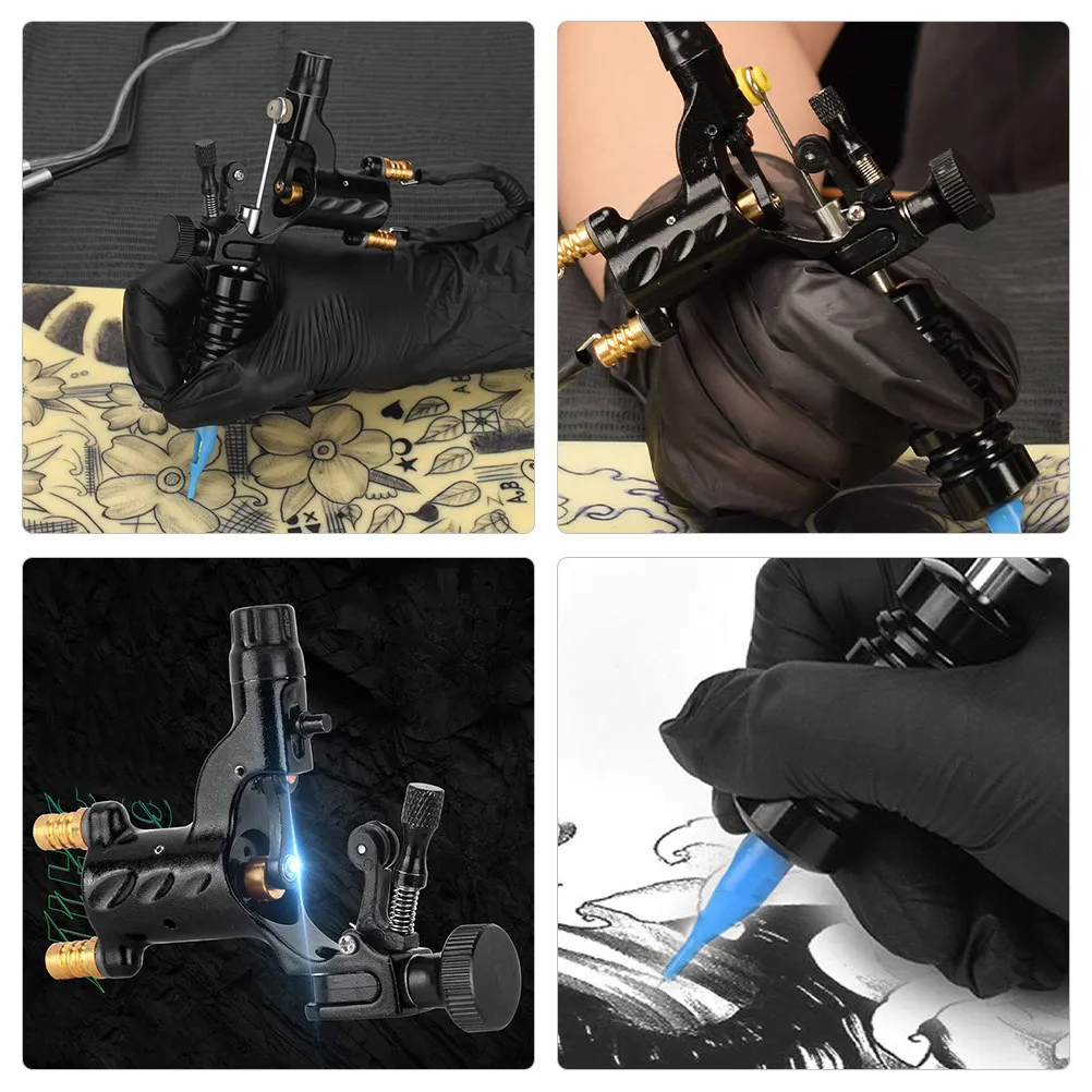 

1 set Professional Tattoo Machine Set Sturdy Kit Silver Stainless Motor Reliable Materials Long Hours Work Beginner