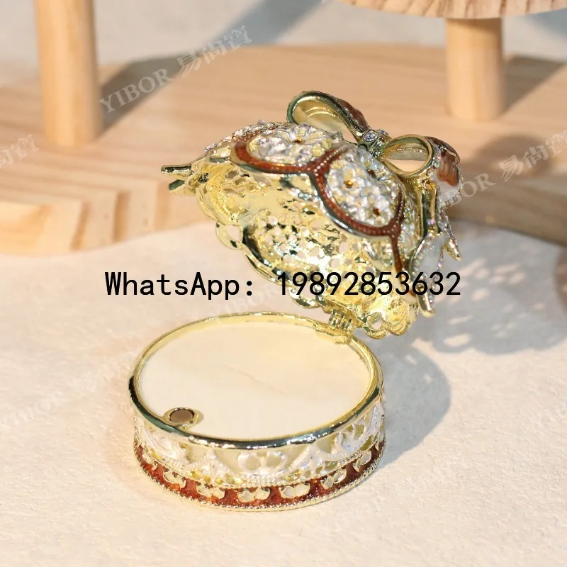 ZSH-1 New Valentine's Day Gift Bow Crown Jewelry Box Enamel Color Crown Gift Box Creative Birthday Gift