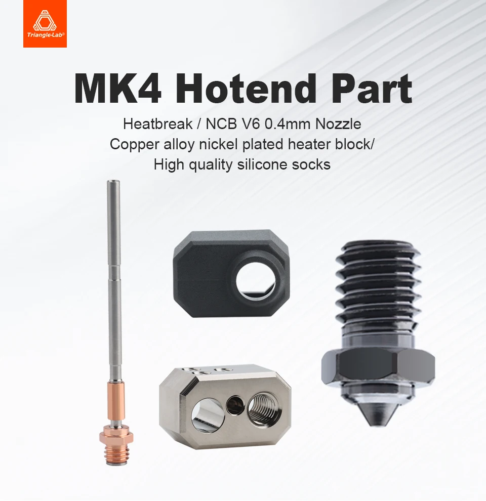 C Trianglelab PRUSA MK4 Kupferlegierung Vernickelte Heizblock-Socken Titanlegierung NCB V6 Düsenadapter Heatbreak Hotend Kit – Detail 1