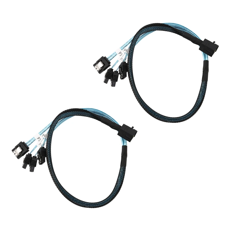 2X Internal Mini SAS To SATA Cable, SFF-8643 To SATA Forward Breakout Compatible With Raid Controller Hard Drive (1.6Ft)