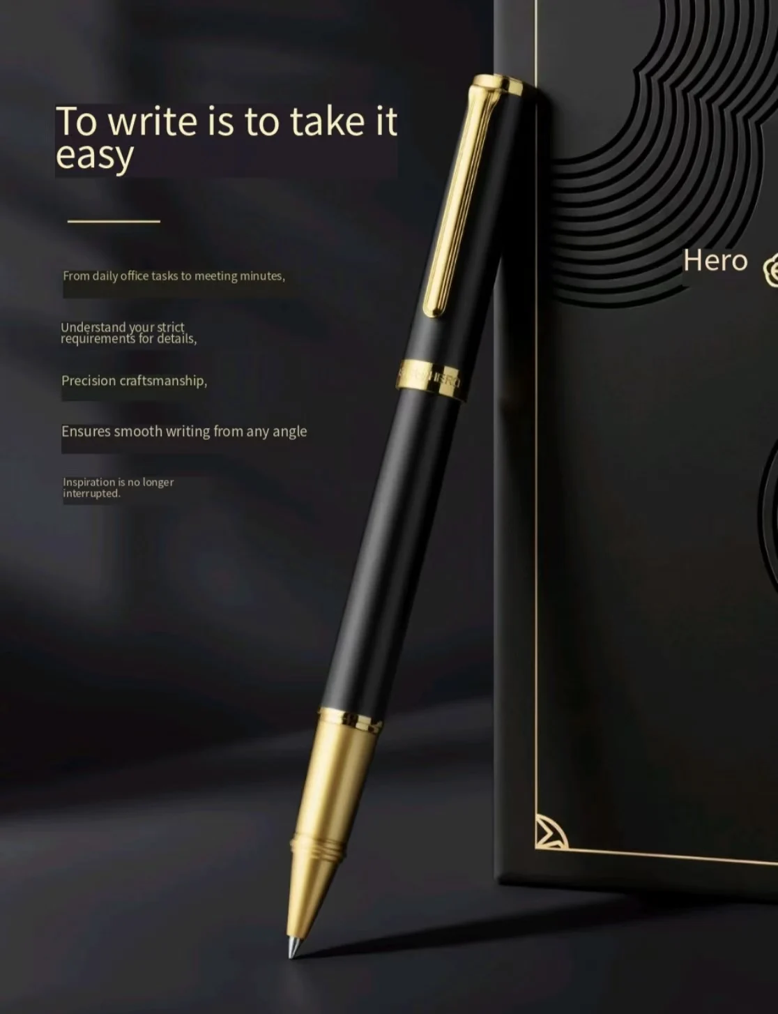 HERO Rollerball Pen Gift Box Set, Luxury Business Signature Metal Pen, Premium Elegant Roller Pen Ideal Present for Men Women
