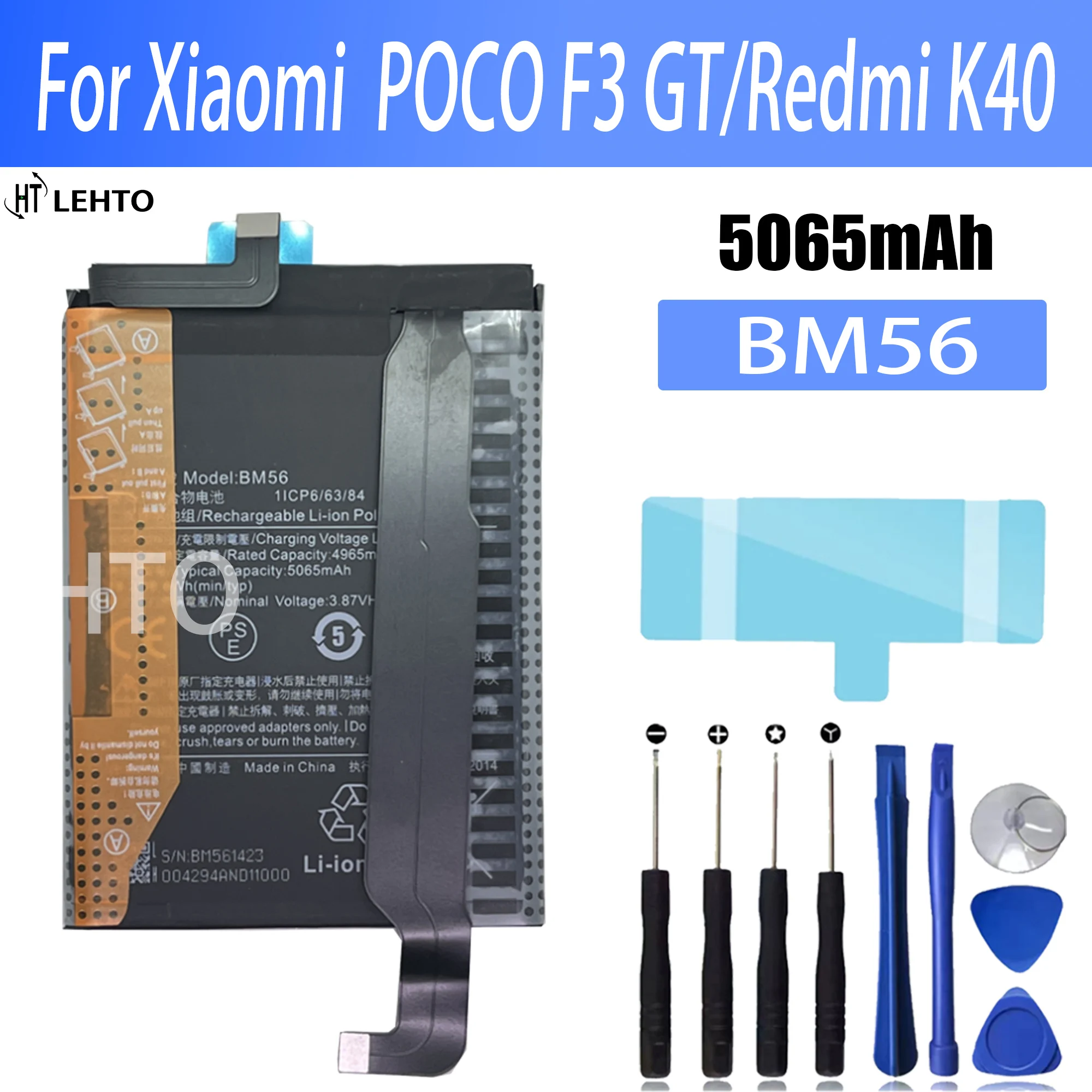 100% New Original BM56 Battery For XIAOMI POCO F3 GT/Redmi K40 Phone Replacement  Bateria