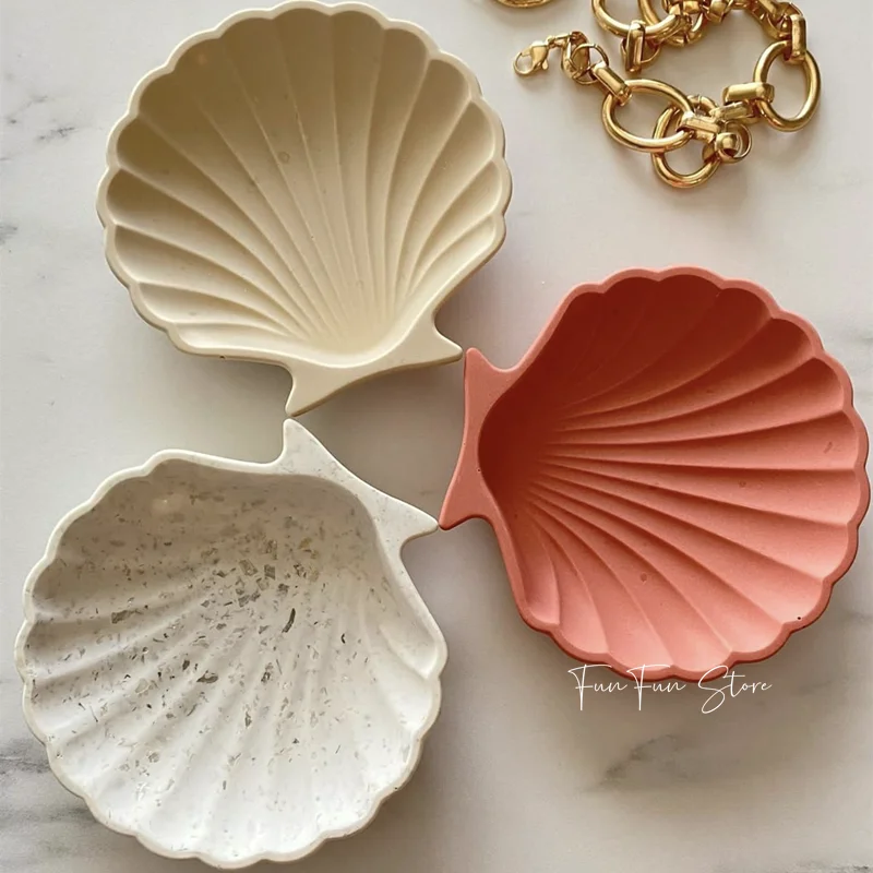 Conch Shell Shape Tray Concrete Silicone Mold DIY Creative Handmade Jewelry Storage Dish Glue Dropping Clay Mat Mould Home Decor