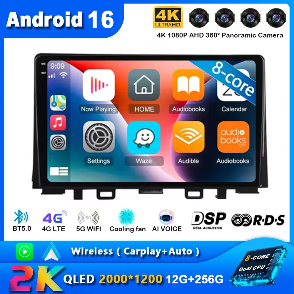Android 16 Autoradio für Kia RIO YB 2016 2017 2018 2019 2020 Multimedia-Videoplayer Auto CarPlay GPS DVD WIFI+4G Stereo 2Din BT