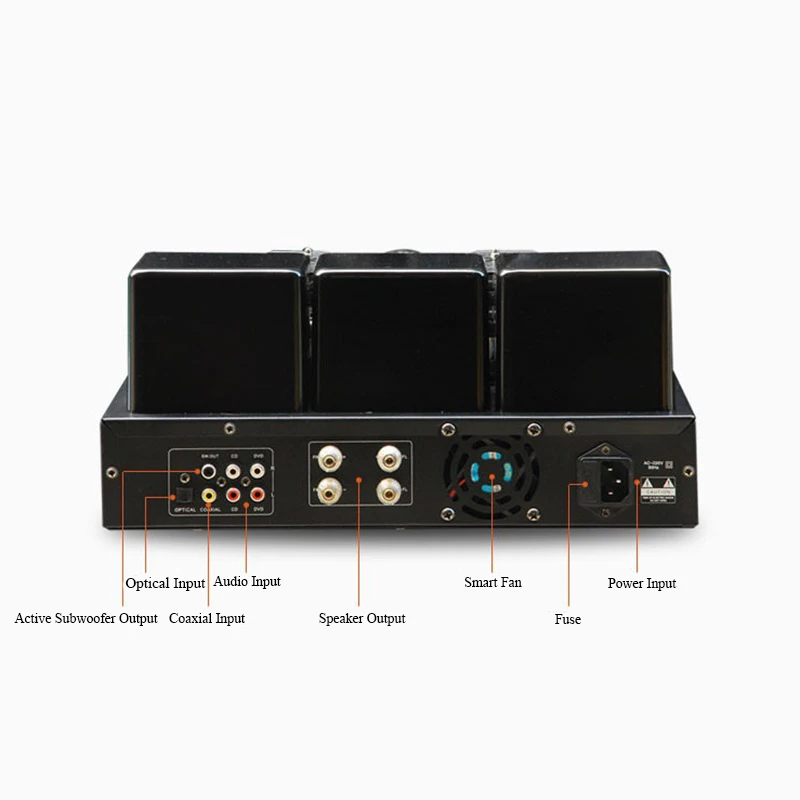 Integrated Tube Power Amplifier 200W*2 Output Power Bluetooth 5.0 Home Hi-Fi Amplifier 2.1 Channel USB Lossless Playback