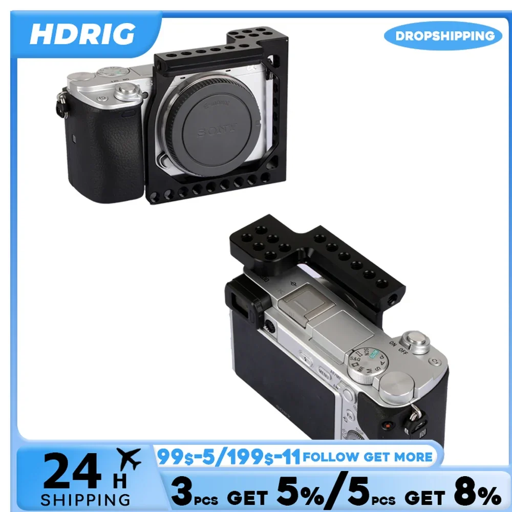 HDRIG Camera Cage Video Film Movie Making Stabilizer For Sony A6500/A6000/A6300/A6400/A6500 & Canon EOS M With 1/4\