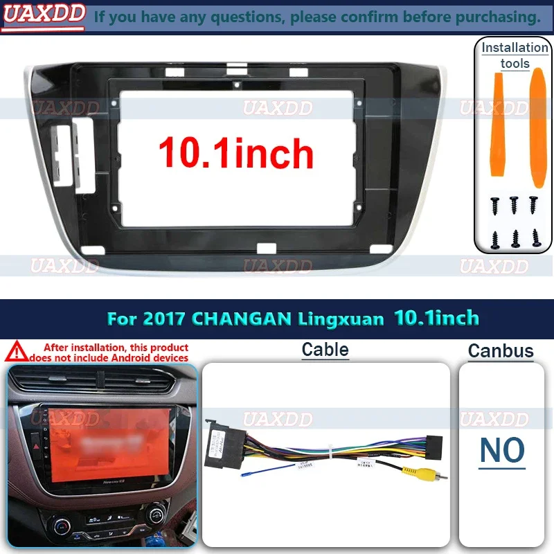 For 2017 CHANGAN Lingxuan 10.1INCH 2Din Car radio Android frame Kit panel Center fascia cable harness adapter decoder canbus box