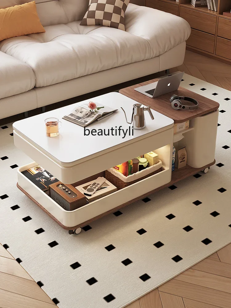 

ss7304 Coffee Table Living Room Home Movable Stone Plate Lifting Multifunctional Simple Modern
