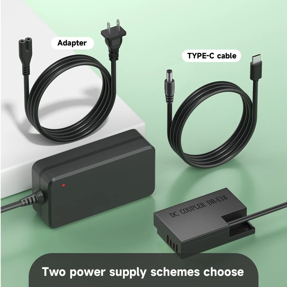 PALO LP E17 LPE17 ACK-E18 DR-E18 Dummy Battery AC Power Supply Adapter for Canon EOS 77D 200D 250D 750D 760D 800D 850D 8000D RP