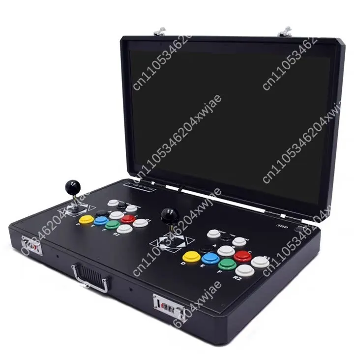 2-Player Portable Arcade Joystick Game Box 10000+ Classic Games Built-in, Plug & Play Retro Fighting Console for TV PC Travel