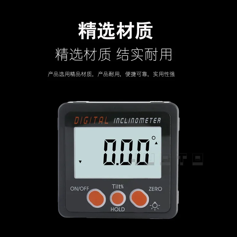 4 * 90 degree digital inclination box, digital angle meter, slope meter, protractor, horizontal meter