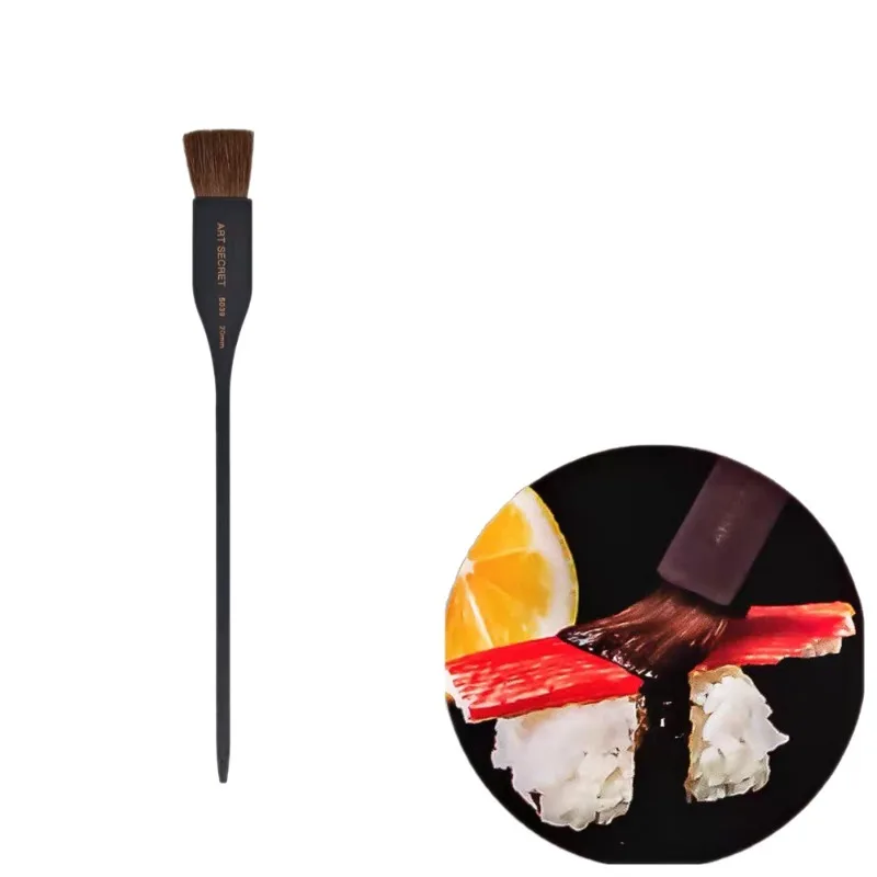 Bamboo Handle Sushi Brush Natural Pony Hair BBQ Oil Basting Sauce Brush for Cake Bread Butter Egg Cooking Seasoning