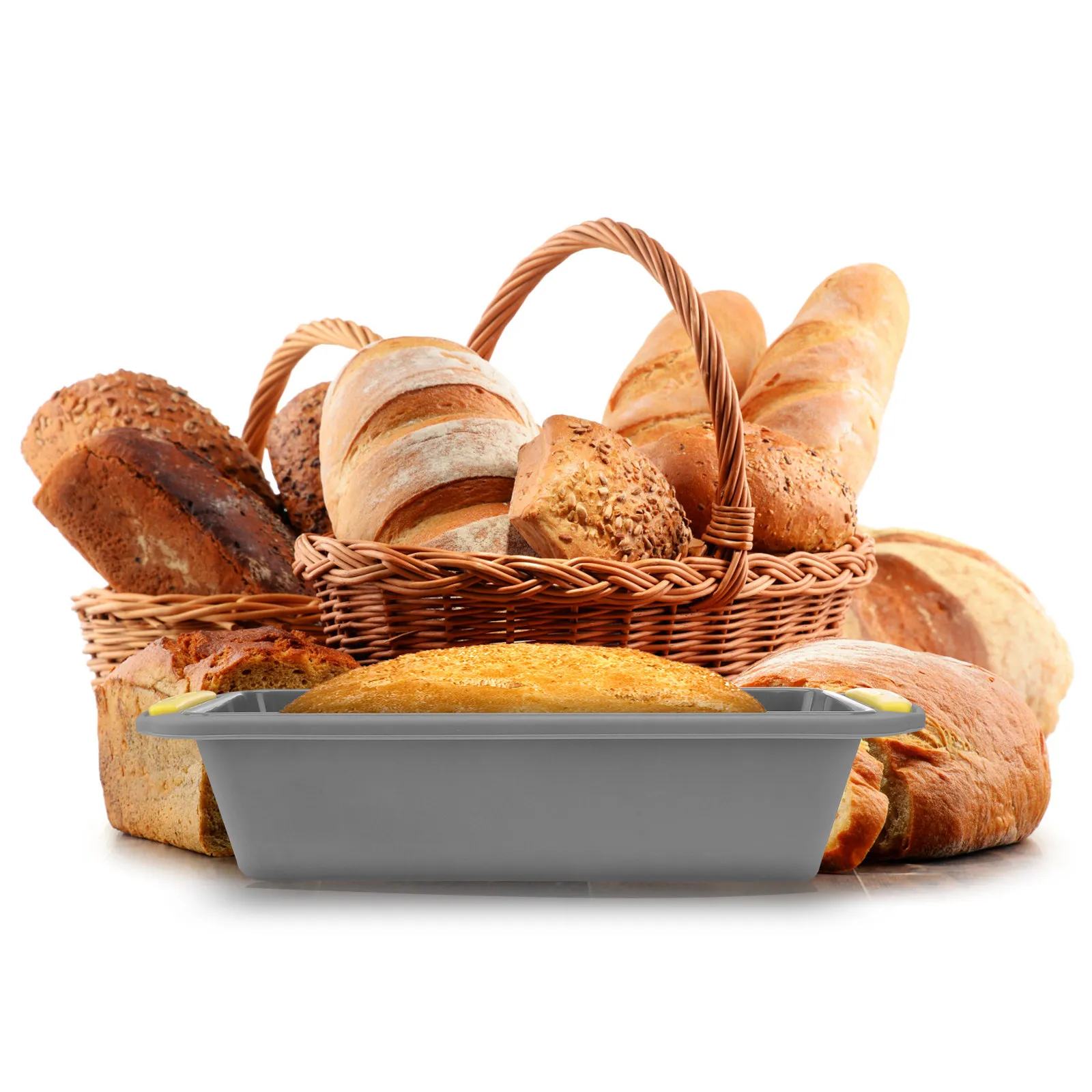 Silikon-Backform für französisches Brot, antihaftbeschichtet, flexible Brotbackform für Vollkornbrot, Toast, Hot Dogs, Frühstück, Küchenbedarf